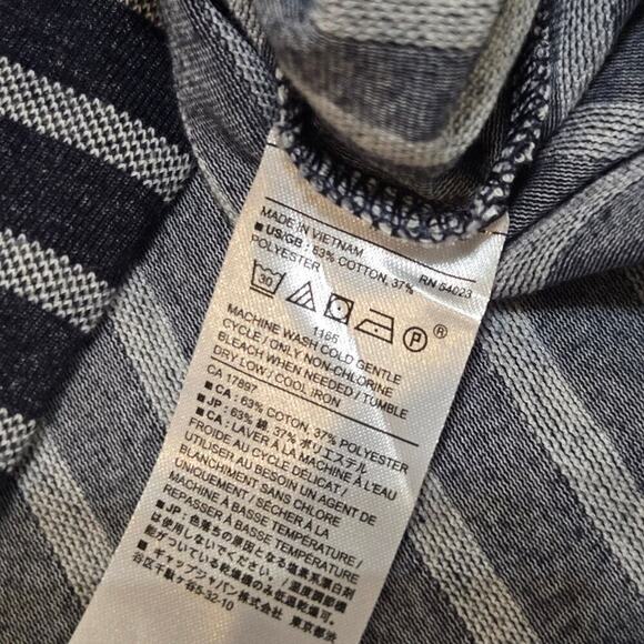 Banana Republic Factory Blue and Gray Striped One-Shoulder Top, Size Medium - Picture 6 of 7